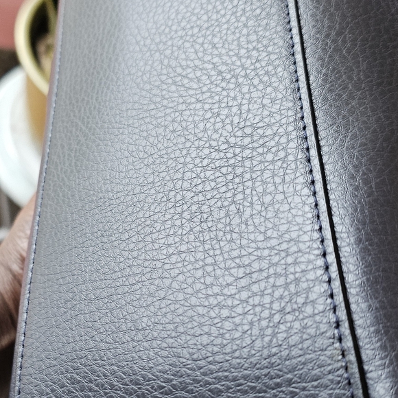 Coach Derby Navy Blue Soft Pebbled Leather Tote Bag - Picture 8 of 14